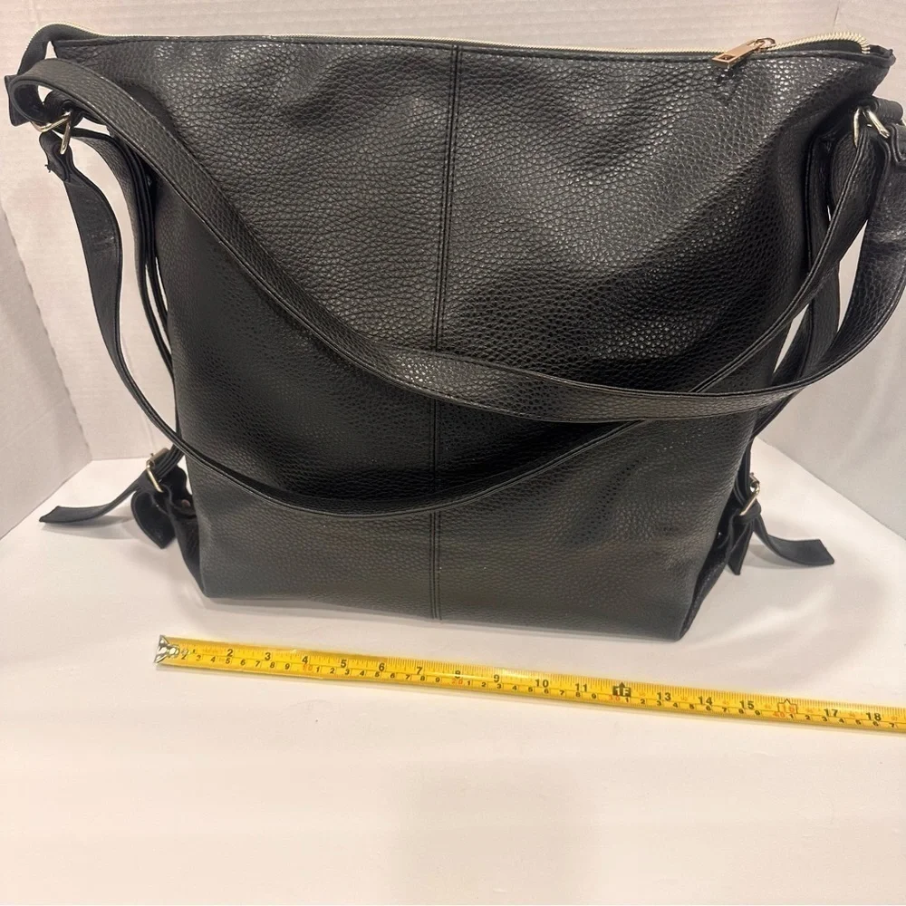 Women’s black purse satchel shoulder bag oversized purse new pebbled leather